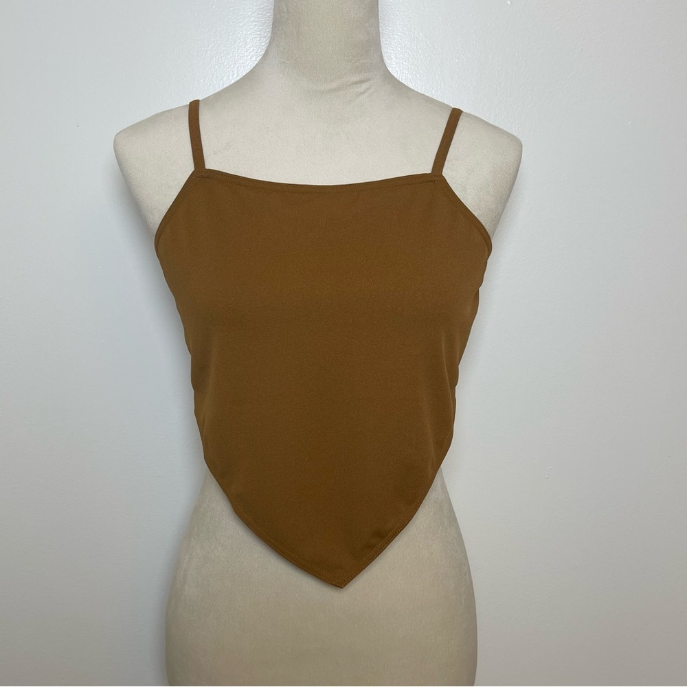 Brown Camisole Scarf Crop Top Y2K Going Out / Festival Size 8/10